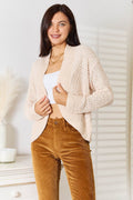 Double Take Open Front Long Sleeve Cardigan - Hovatok