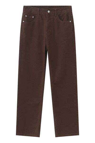 Straight Leg Jeans with Pockets - Hovatok