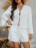 Devine Double Tied V-Neck Top and Shorts Set - Hovatok