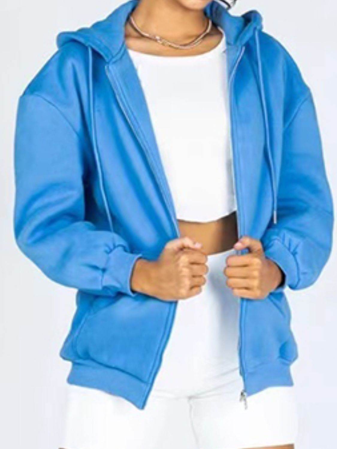 Zip-Up Drawstring Hoodie - Hovatok