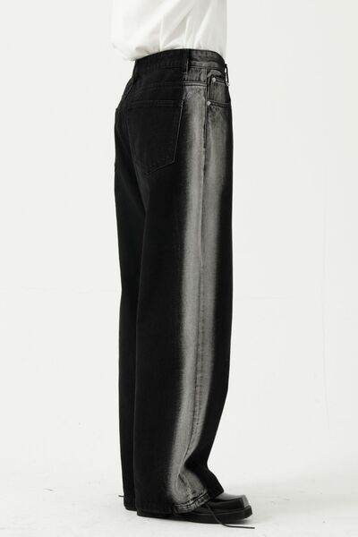 Side Contrast Jeans with Pockets - Hovatok