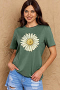 Simply Love Full Size FLOWER Graphic Cotton Tee - Hovatok