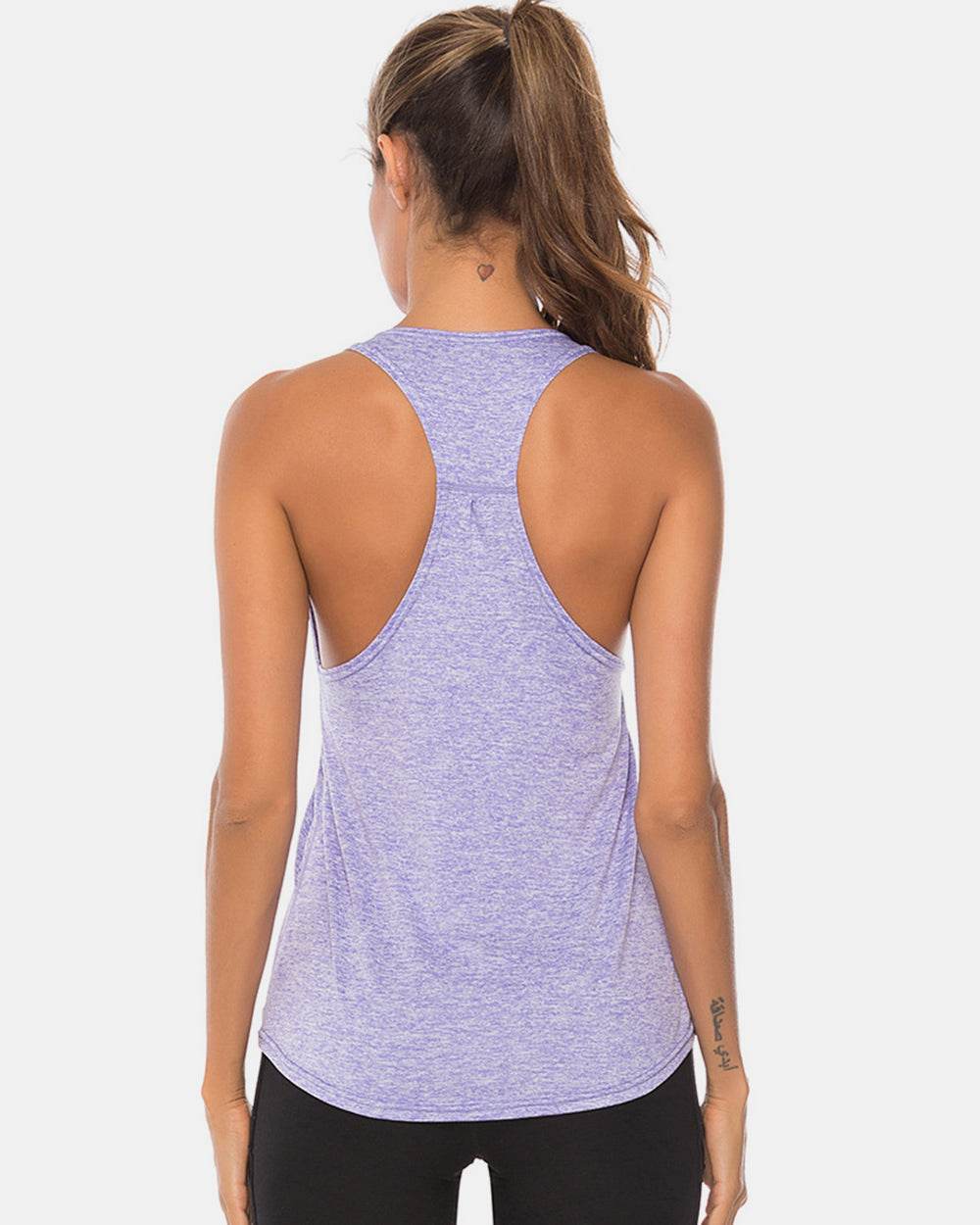 Full Size Scoop Neck Wide Strap Active Tank - Hovatok