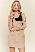 ADORA Adjustable Wide Strap Square Neck Overall Dress - Hovatok