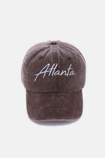 Zenana Washed ATLANTA Embroidered Baseball Cap - Hovatok