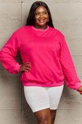 Full Size Round Neck Long Sleeve Sweatshirt - Hovatok
