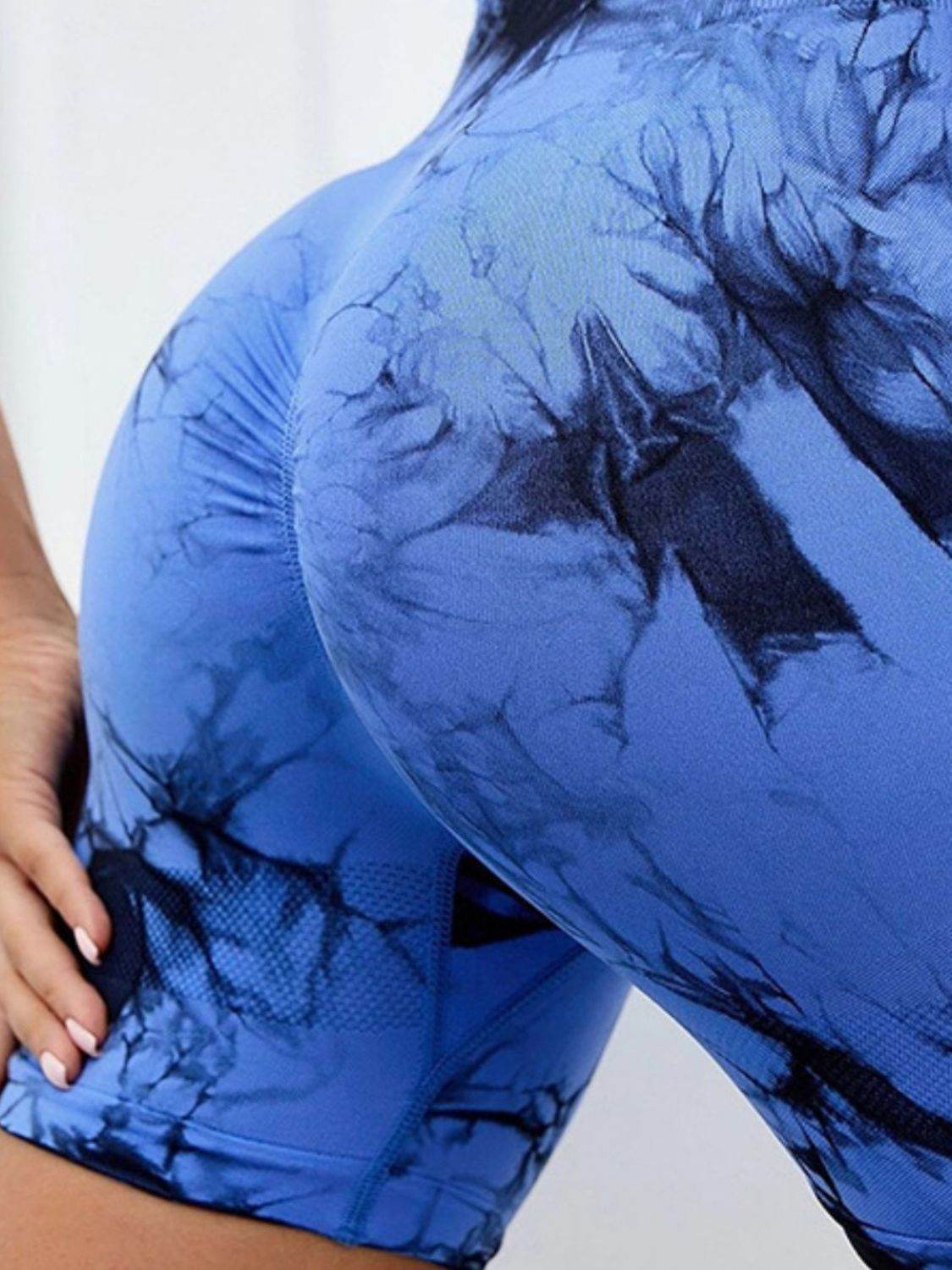 Tie-Dye High Waist Active Shorts - Hovatok