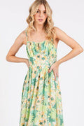 Mittoshop Floral Smocked Back Ruffled Hem Maxi Cami Dress - Hovatok