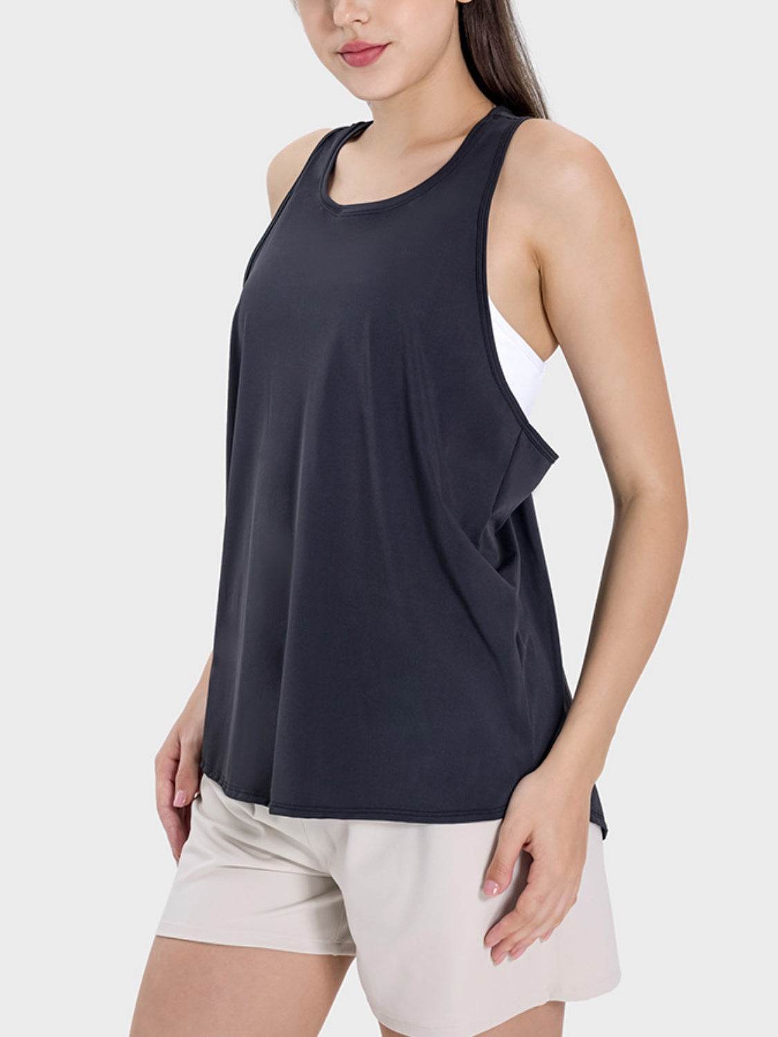 Millennia Round Neck Wide Strap Active Tank - Hovatok