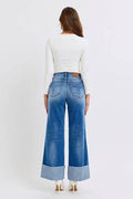 Judy Blue Full Size Distressed High Waist Wide Leg Jeans - Hovatok