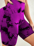 Tie-Dye High Waist Active Shorts - Hovatok