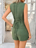 Devine Button Down Sleeveless Top and Shorts Set - Hovatok