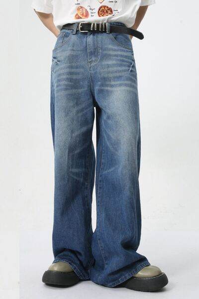 Wide Leg Men's Jeans with Pockets - Hovatok