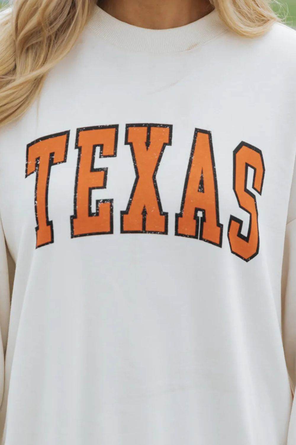 TEXAS Round Neck Dropped Shoulder Sweatshirt - Hovatok