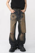Distressed Wide Leg Jeans - Hovatok