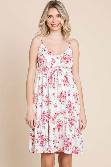 Culture Code Full Size Floral Frill Cami Dress - Hovatok