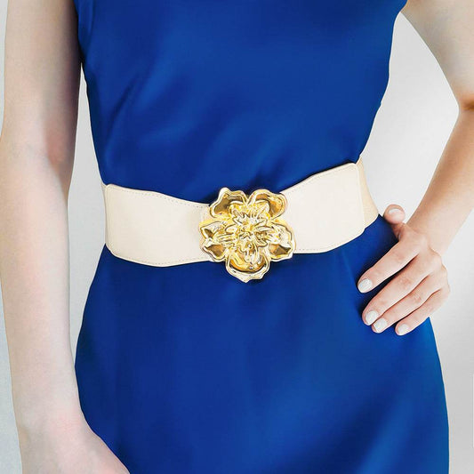Flower Alloy Buckle Elastic Belt - Hovatok