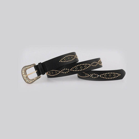 PU Leather Rhinestone Belt - Hovatok