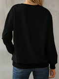 Graphic Round Neck Long Sleeve Sweatshirt - Hovatok