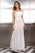 One-Shoulder Ruched Maxi Dress - Hovatok