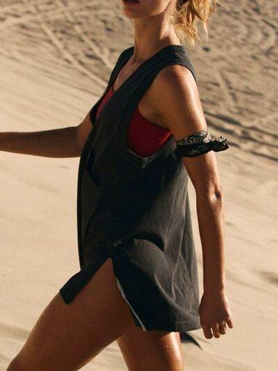 Side Slit V-Neck Tank - Hovatok