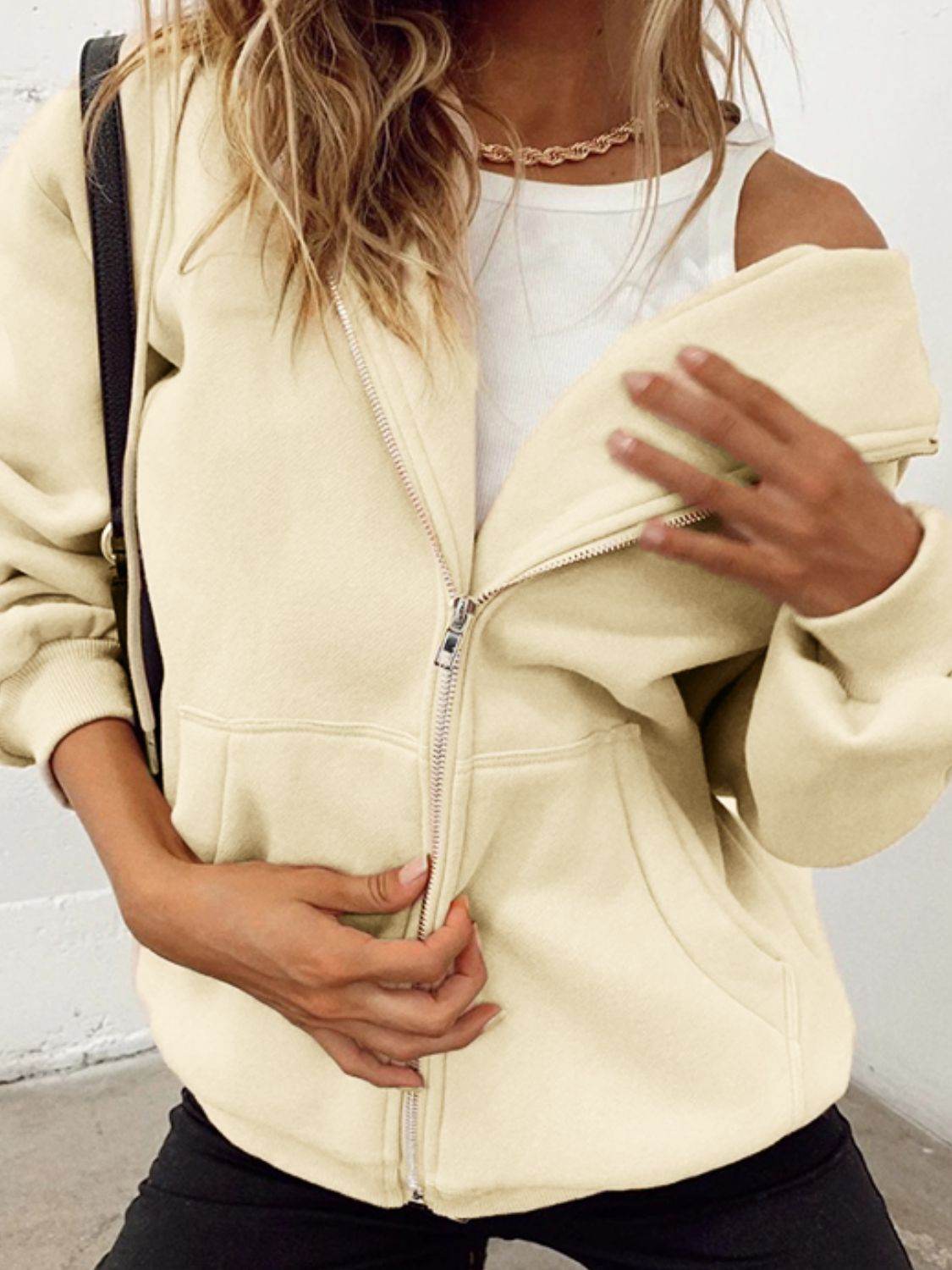 Zip-Up Drawstring Hoodie - Hovatok