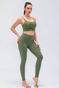 Wide Waistband Slim Fit Active Leggings - Hovatok