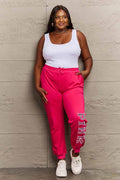 Simply Love Full Size PINK Graphic Sweatpants - Hovatok