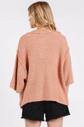 Mittoshop Side Slit Notched Drop Shoulder Sweater - Hovatok