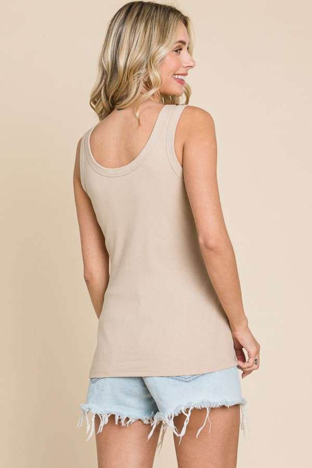 Culture Code Full Size Ribbed Scoop Neck Tank - Hovatok