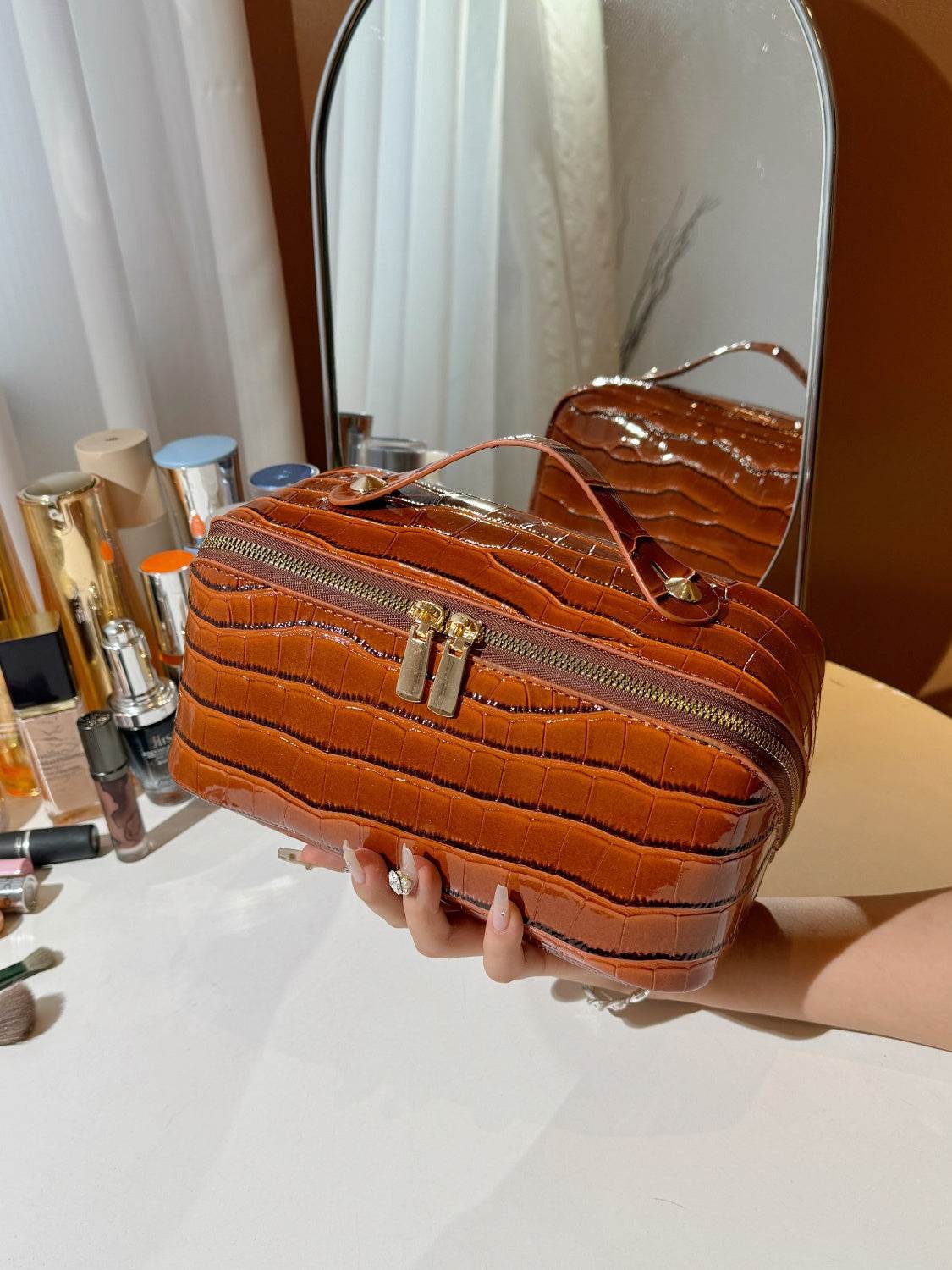 PU Leather Solid Color Wristlet - Hovatok