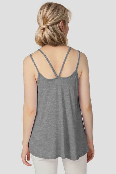 Basic Bae Bamboo Scoop Neck Double Spaghetti Straps Cami - Hovatok