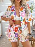 Devine Printed Button Down Shirt and Shorts Set - Hovatok