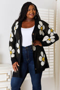 Perfee Floral Button Down Longline Cardigan - Hovatok