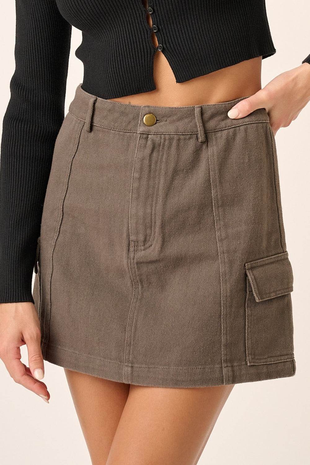 Mittoshop Cargo Mini Skirt with Side Pockets - Hovatok