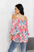 Sew In Love Full Size Fresh Take Floral Cold-Shoulder Top - Hovatok