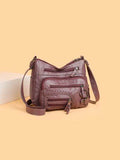 Multi Pockets PU Leather Shoulder Bag - Hovatok