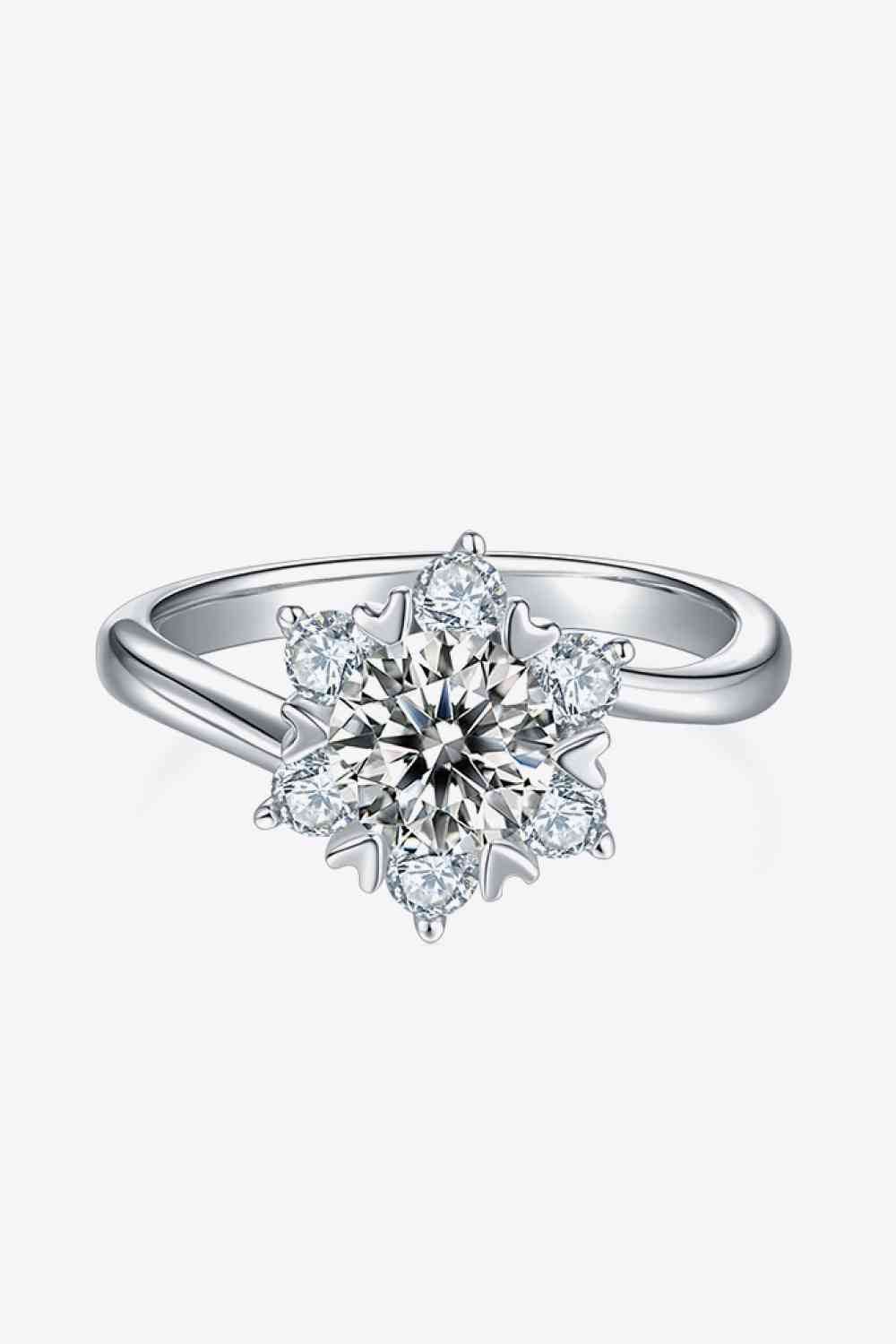 Adored 1 Carat Moissanite 925 Sterling Silver Cluster Ring - Hovatok