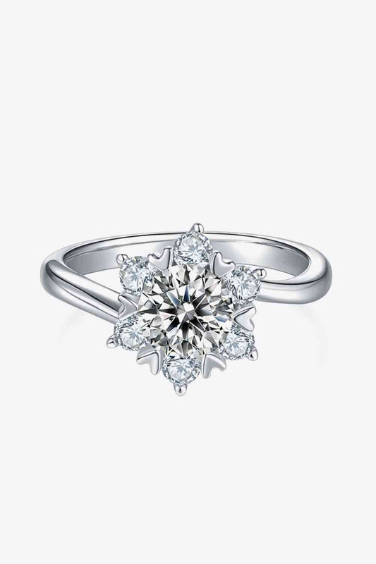 Adored 1 Carat Moissanite 925 Sterling Silver Cluster Ring - Hovatok