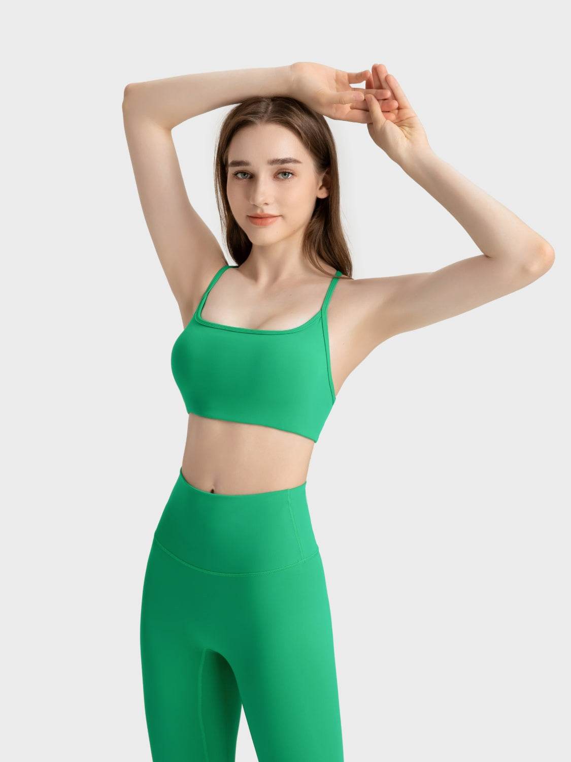 Millennia Crisscross Back Scoop Neck Active Cami with Detachable Chest Pads - Hovatok