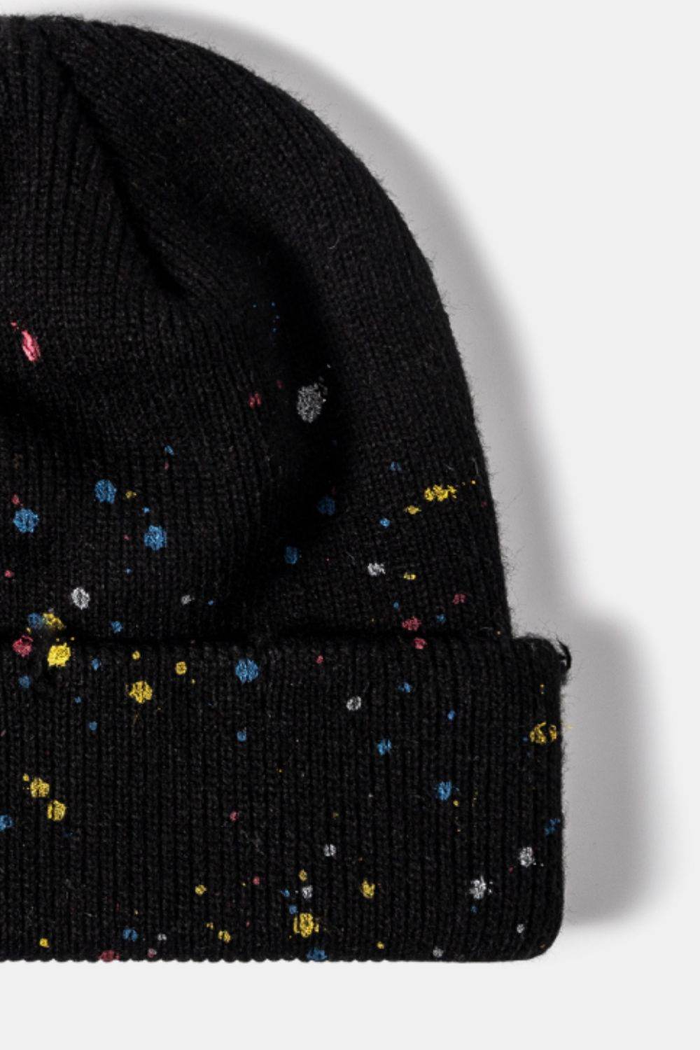 Confetti Rib-Knit Cuff Beanie - Hovatok