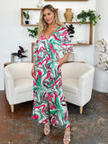 Double Take Full Size Half Sleeve Wide Leg Jumpsuit - Hovatok