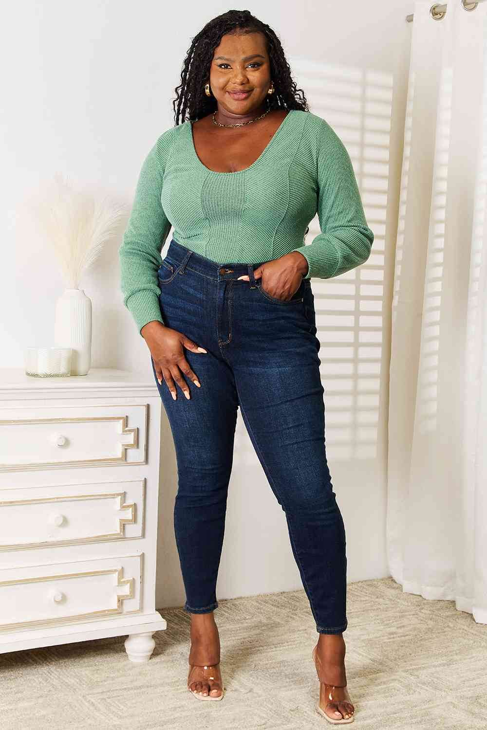 Basic Bae Scoop Neck Long Sleeve Top - Hovatok
