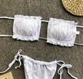 Frill Trim Ruched Bikini Set - Hovatok