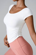 Round Neck Short Sleeve Active T-Shirt - Hovatok