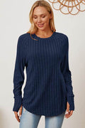 Basic Bae Full Size Ribbed Thumbhole Sleeve T-Shirt - Hovatok