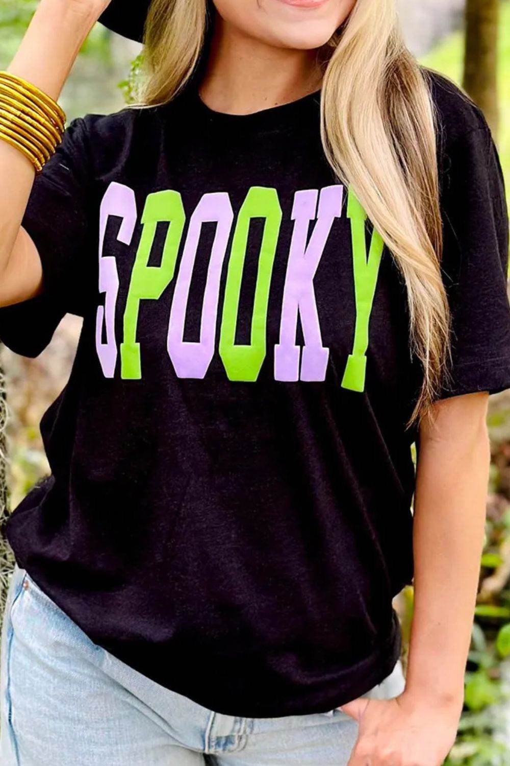 SPOOKY Round Neck Short Sleeve T-Shirt - Hovatok