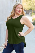 Basic Bae Full Size Round Neck Curved Hem Tank - Hovatok