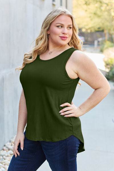 Basic Bae Full Size Round Neck Curved Hem Tank - Hovatok