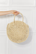 Justin Taylor Beach Date Straw Rattan Handbag in Ivory - Hovatok